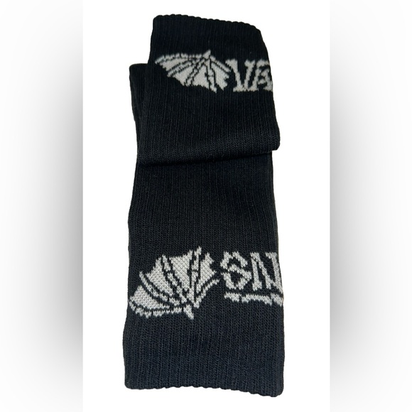 Vans Off The Wall Crew Socks 1 Pair Boys 1-6 Black w White Bat Wing & Logo Skate - Picture 7 of 11